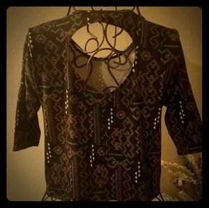 Tribal fun sweater 3/4 sleeve shirt